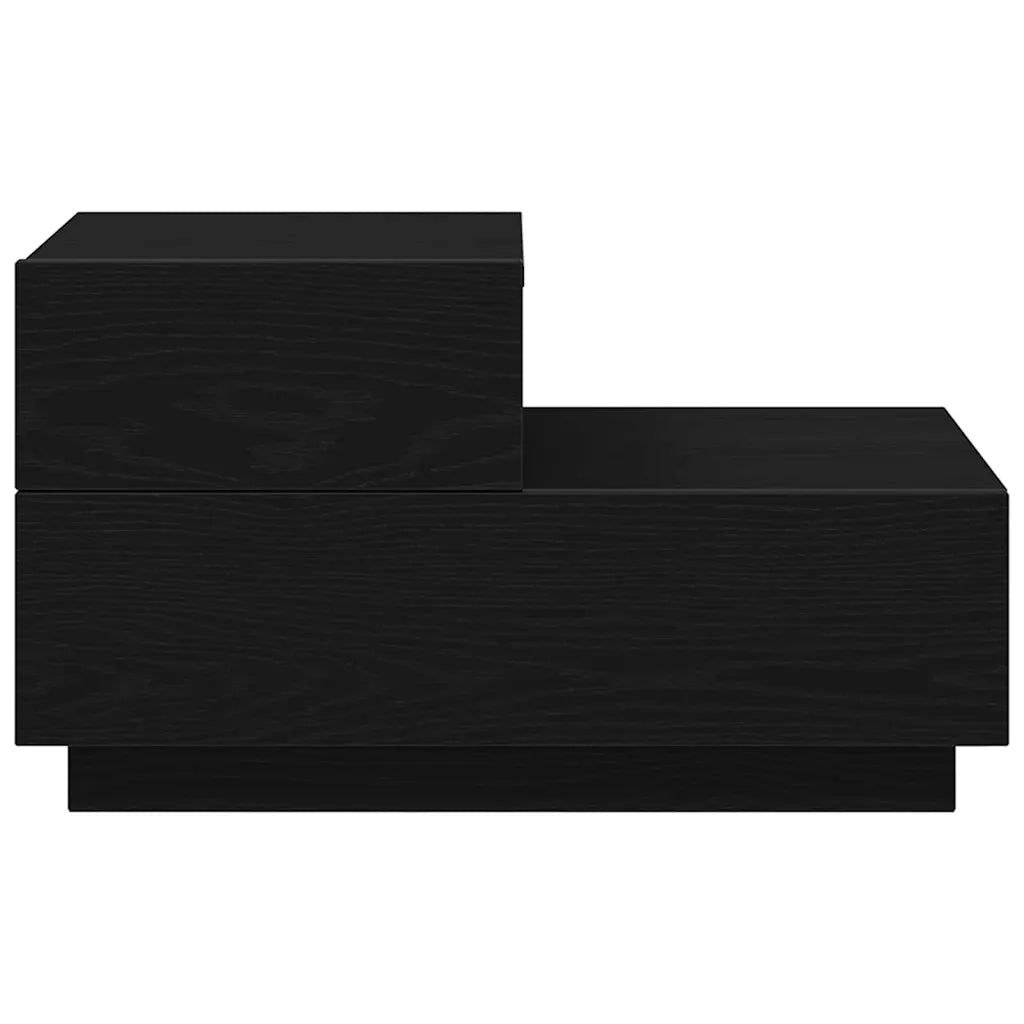 Armadio da Notte con cassetto Rovere Nero 70 x 36 x 40,5 cm 863065