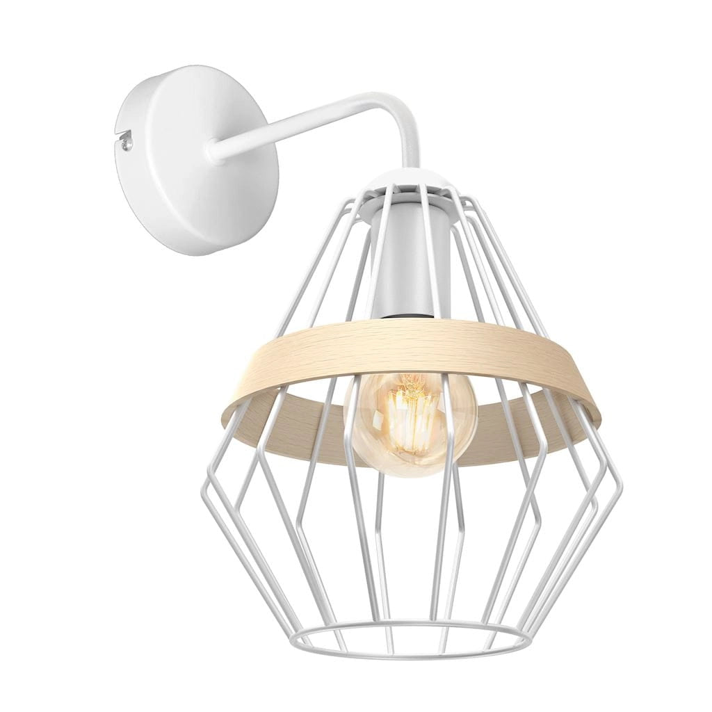Applique da parete Milagro CLIFF legno/bianco E27 60W