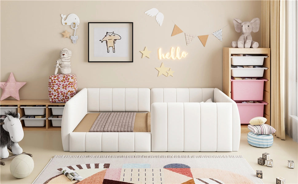 Letto Imbottito con Sponda ¨C Xylo ¨C Beige 90x200