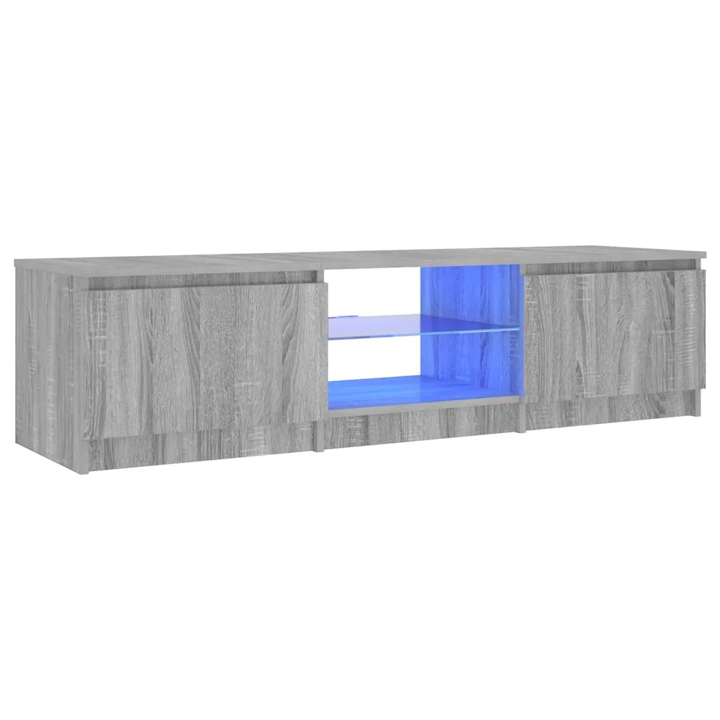 Mobile TV | Armadietto TV | Mobile Porta TV con Luci LED Grigio Sonoma 140x40x36 cm
