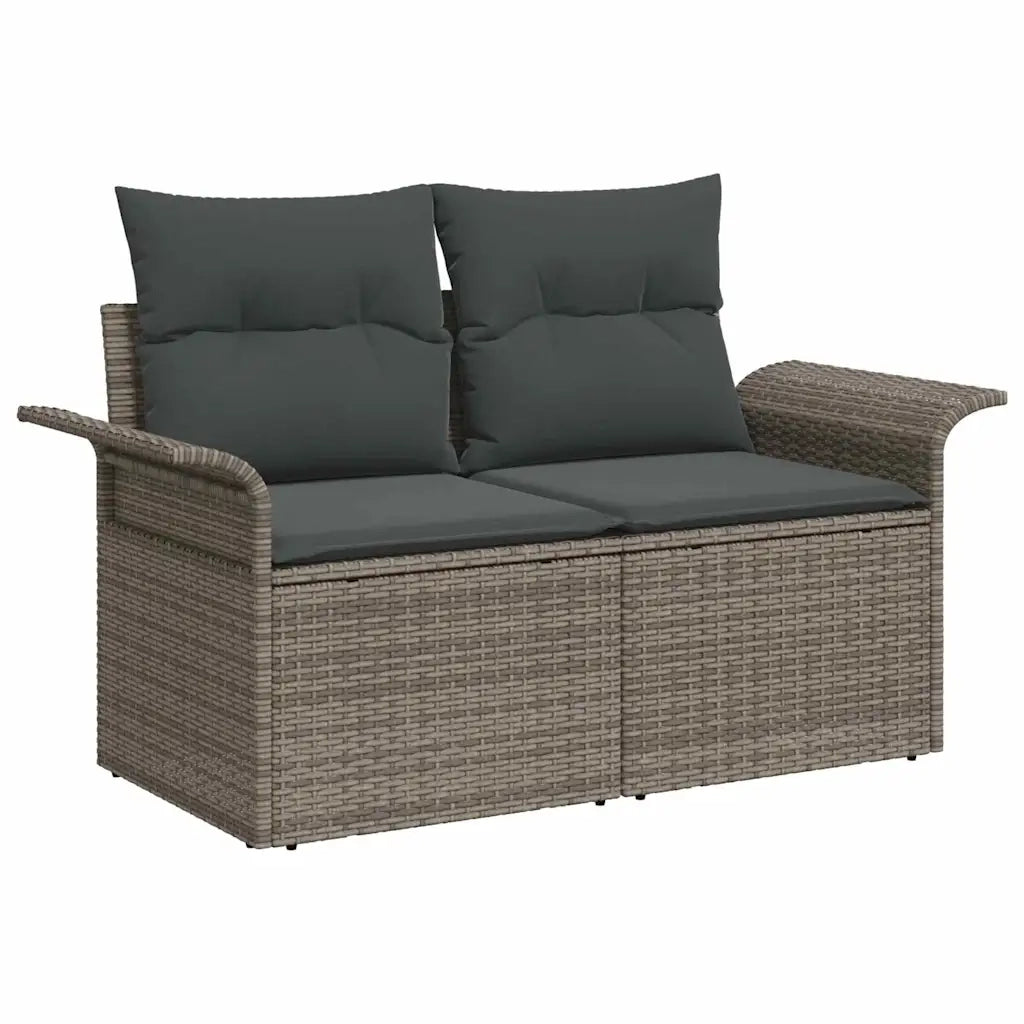 Set Divano da Giardino con cuscino 6 pcs Grigio polyrattan