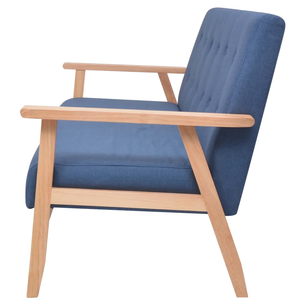 Set di Divani 3 pz in Tessuto Blu 279146