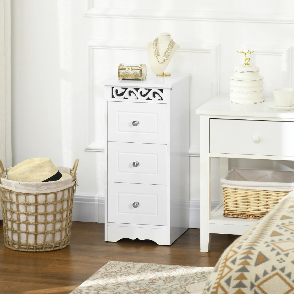 Mobiletto Basso con Cassetti ¨C Minimal ¨C Bianco 29.8x29.8x68.5cm