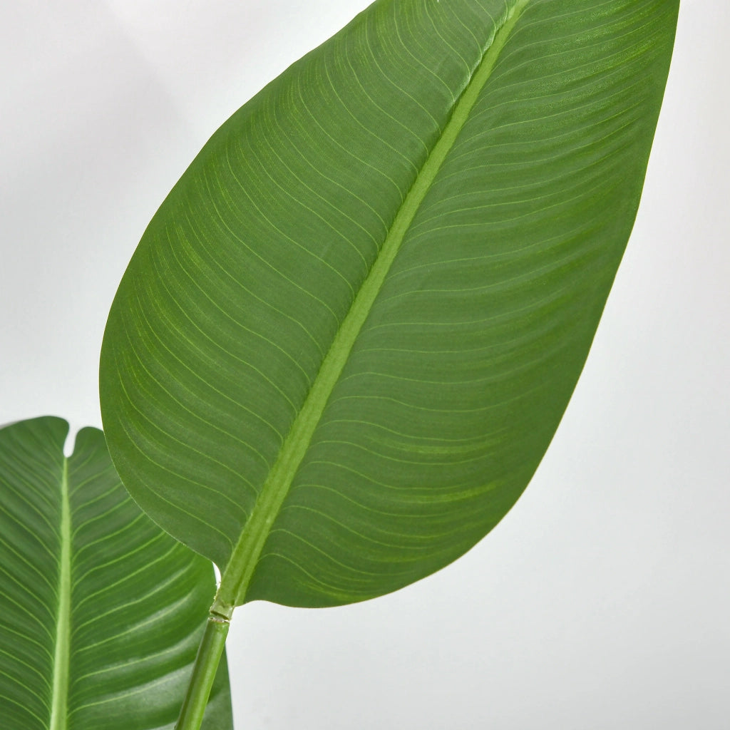 Albero Artificiale di Banano 160 cm con Vaso e 10 Foglie Realistiche Verde