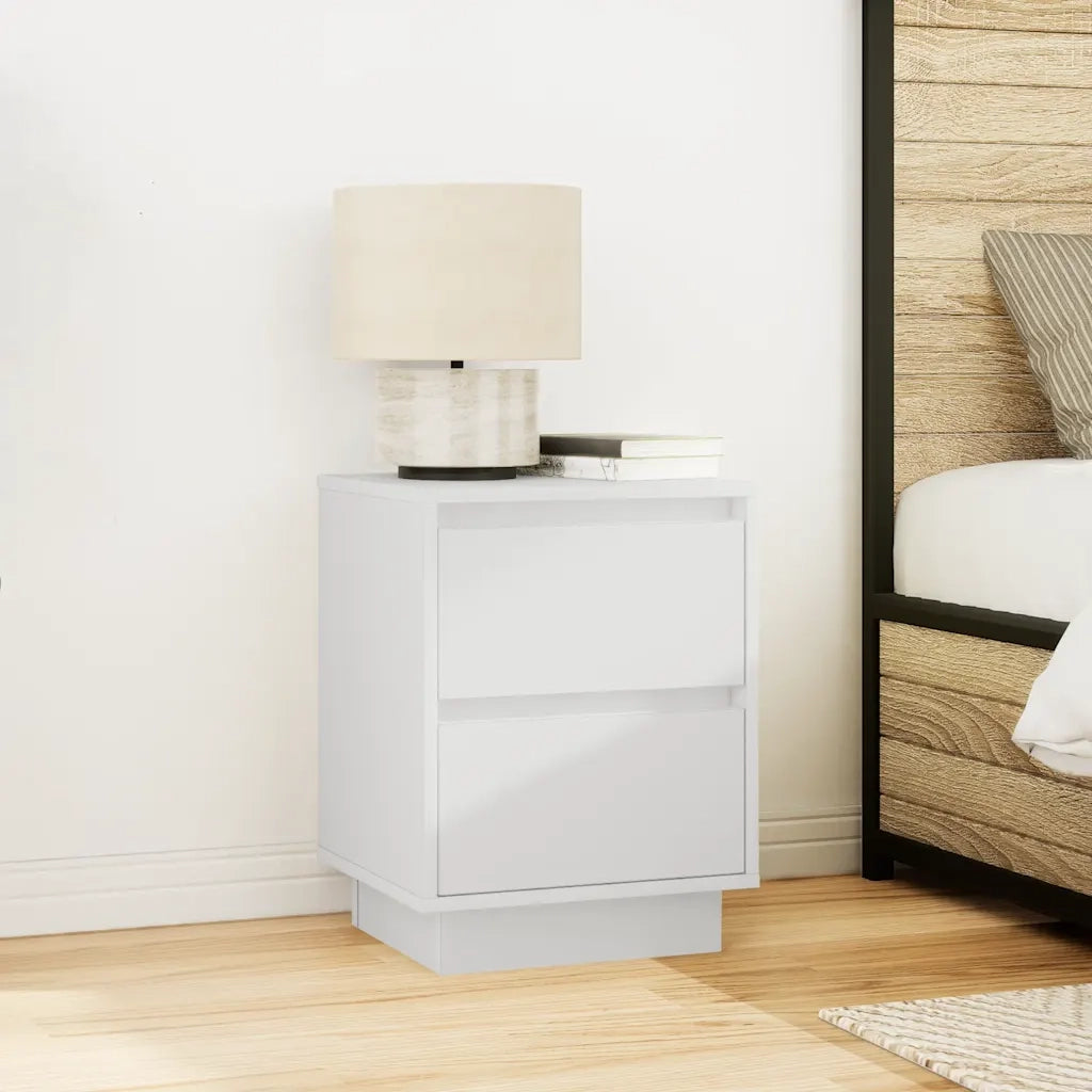 Comodino con Luci a LED Bianco 38x34x50 cm 861283