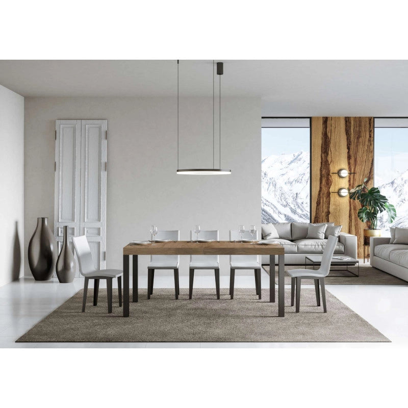 Tavolo allungabile 180/440x90 cm Everyday Premium telaio Antracite - Quercia Natura