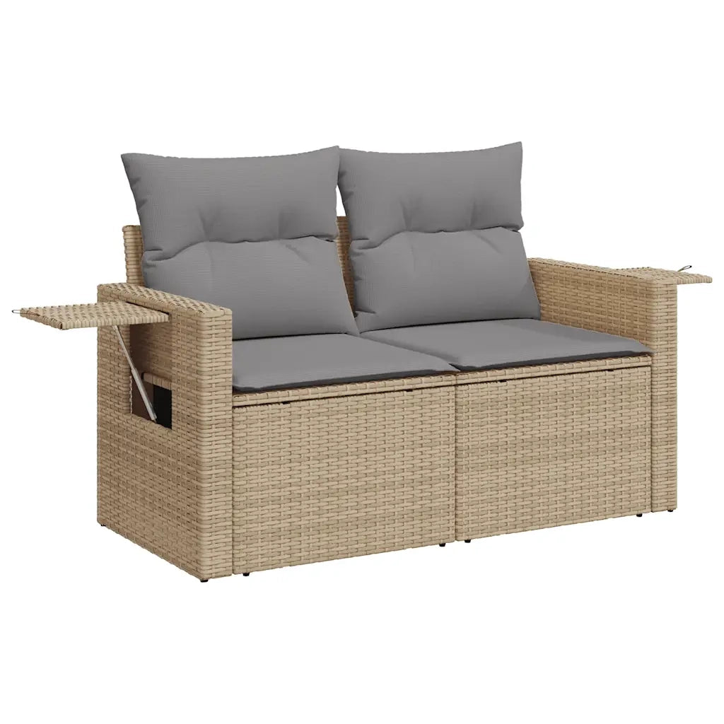 Set Divani da Giardino 7 pz con Cuscini Beige in Polyrattan 3327160