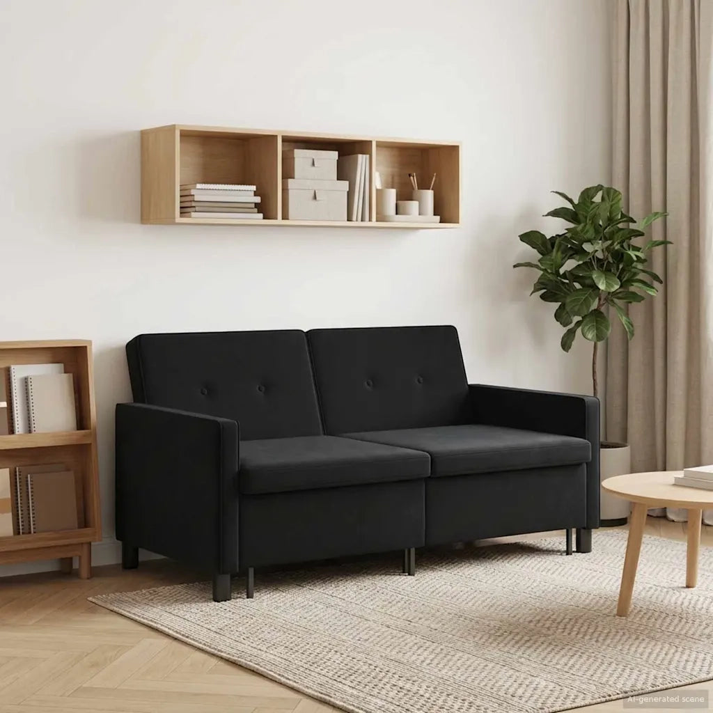 Divano letto Nero Tessuto 42033358