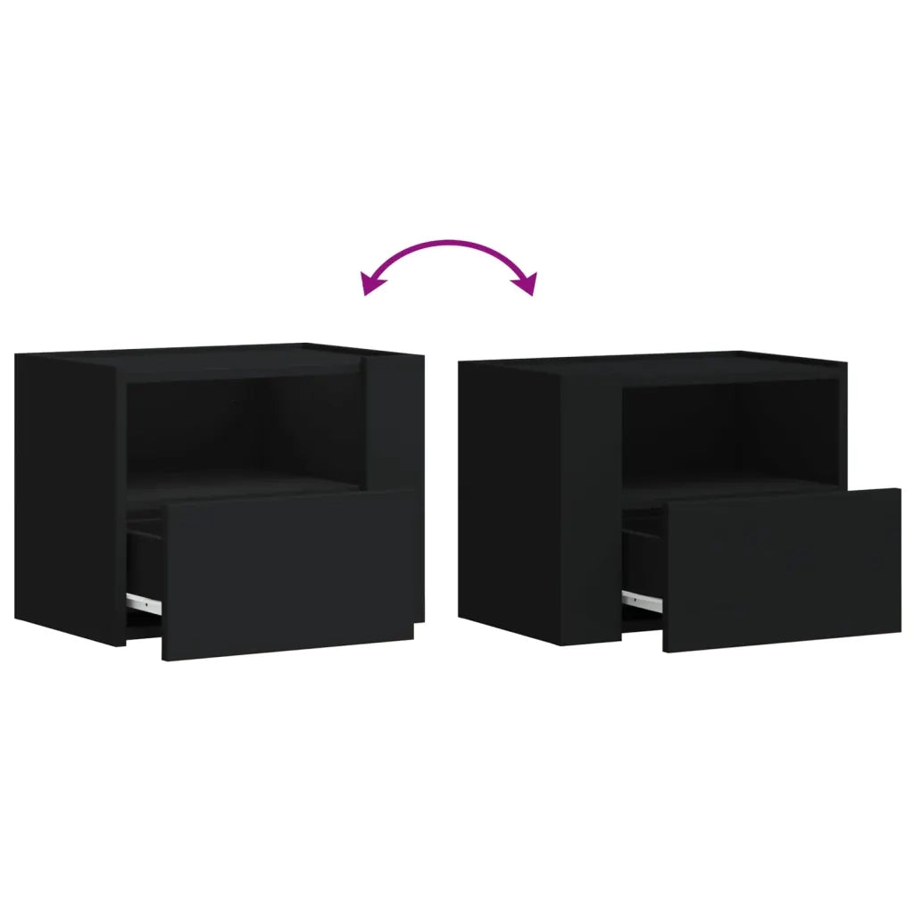 Comodini a Muro 2 pz Nero 45x30x35 cm 848314