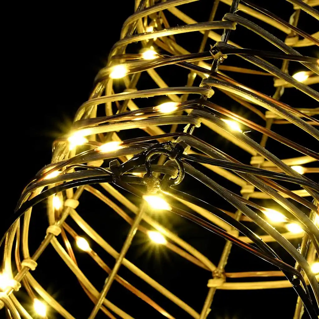 Slitta trainata da renna con 140 LED Bianco caldo Rattan 42019067
