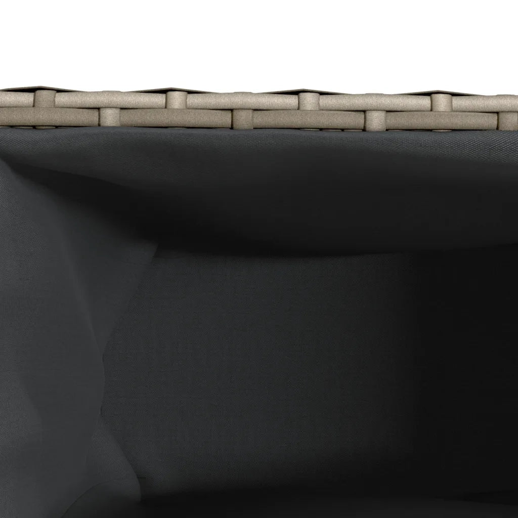 Fioriera | Cassetta per fiori | Vaso da Giardino con 3 Vasi Grigia 105x30x32 cm Polyrattan