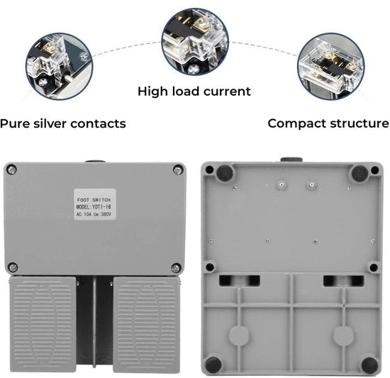 Pedaliera elettrica doppia - Superficie liscia - Adatta per macchine elettriche - 380VAC - Per torni e ponteggi...