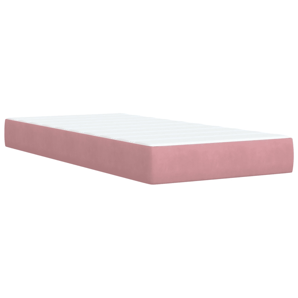 Giroletto a Molle con Materasso Rosa 80x200 cm in Velluto 3290761
