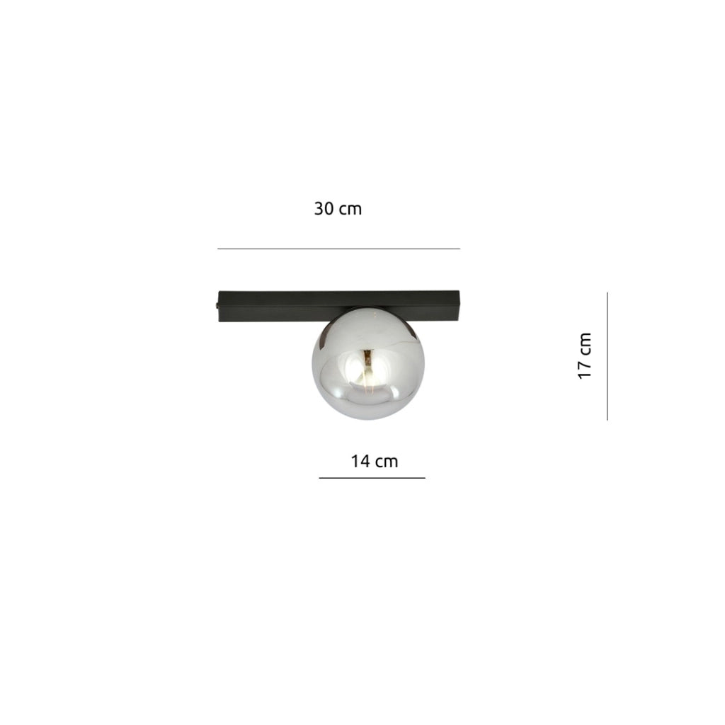 Plafoniera Emibig FIT 1 luce E14 nero/grafite 30cm