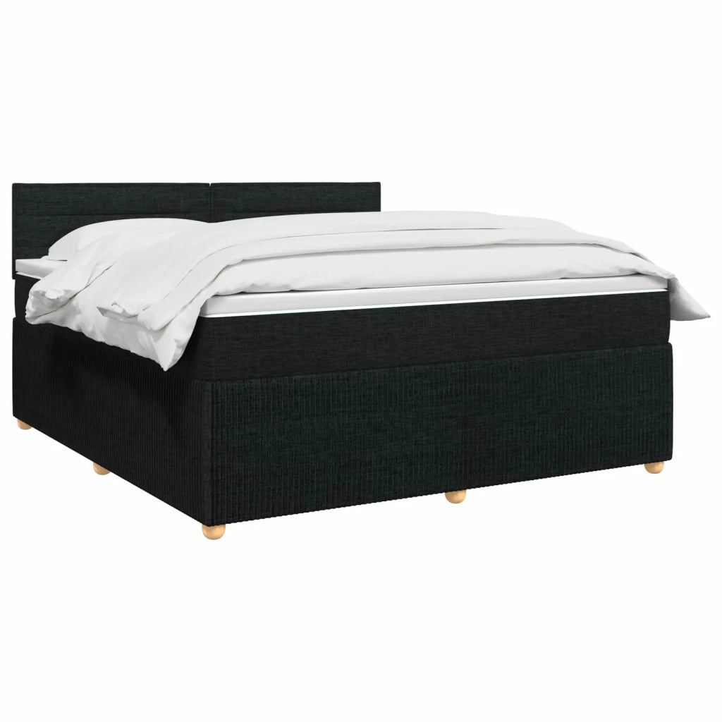 Letto box spring con materasso Nero 140 x 200 cm Tessuto 3452941