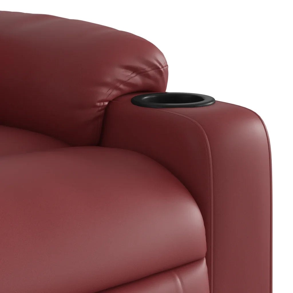 Poltrona | Sedia Relax Reclinabile Rosso Vino in Similpelle