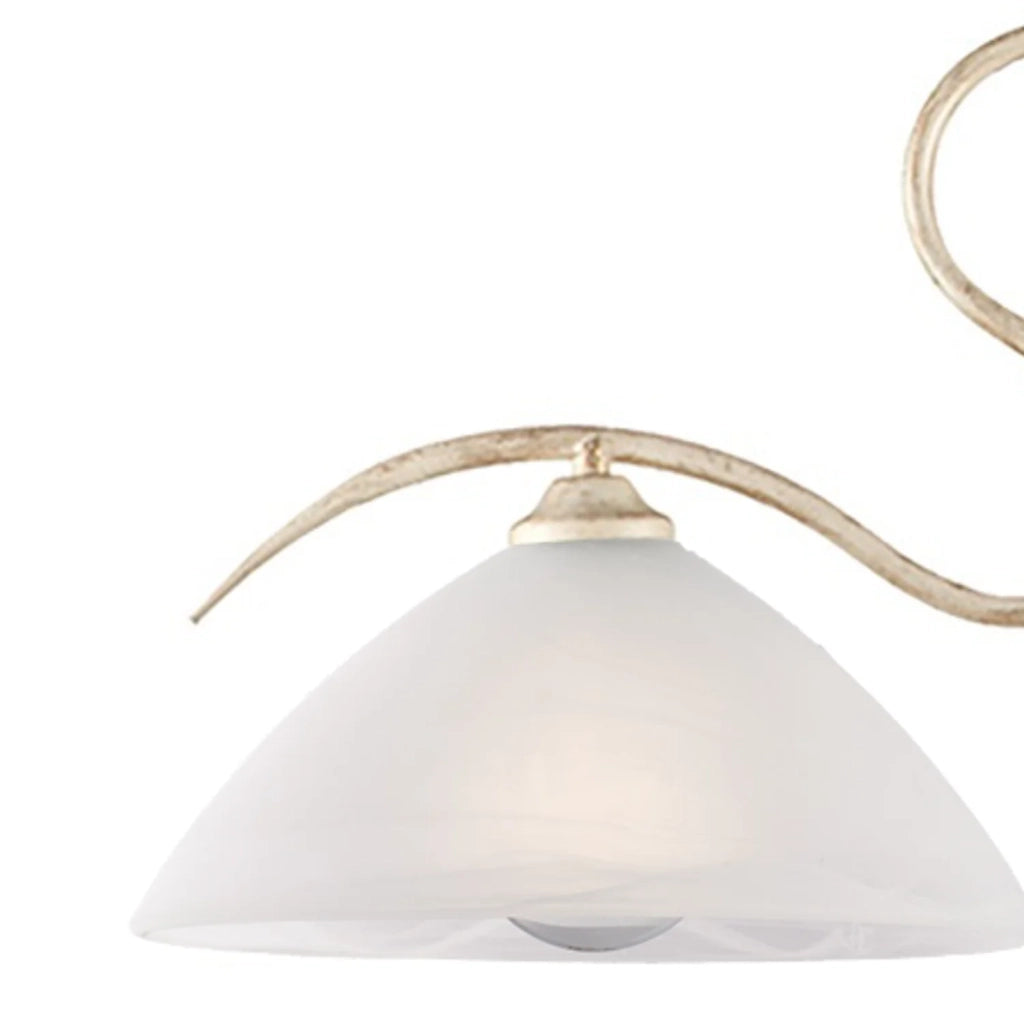 Lampadario Rustico Miranda 2 Luci Avorio e Bianco LuceArt Classic