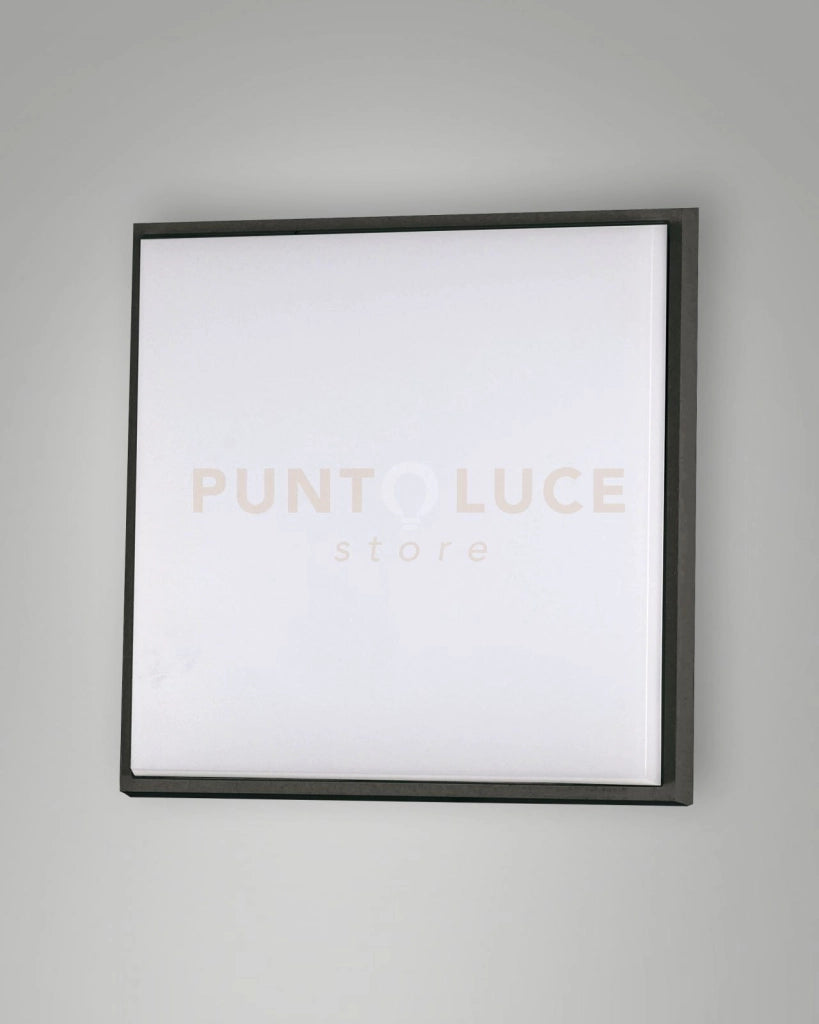 DESDY PLAFONIERA NERA L.24X24CM A LED 23W 3000K 2700 LM IN ALLUMINIO IP54