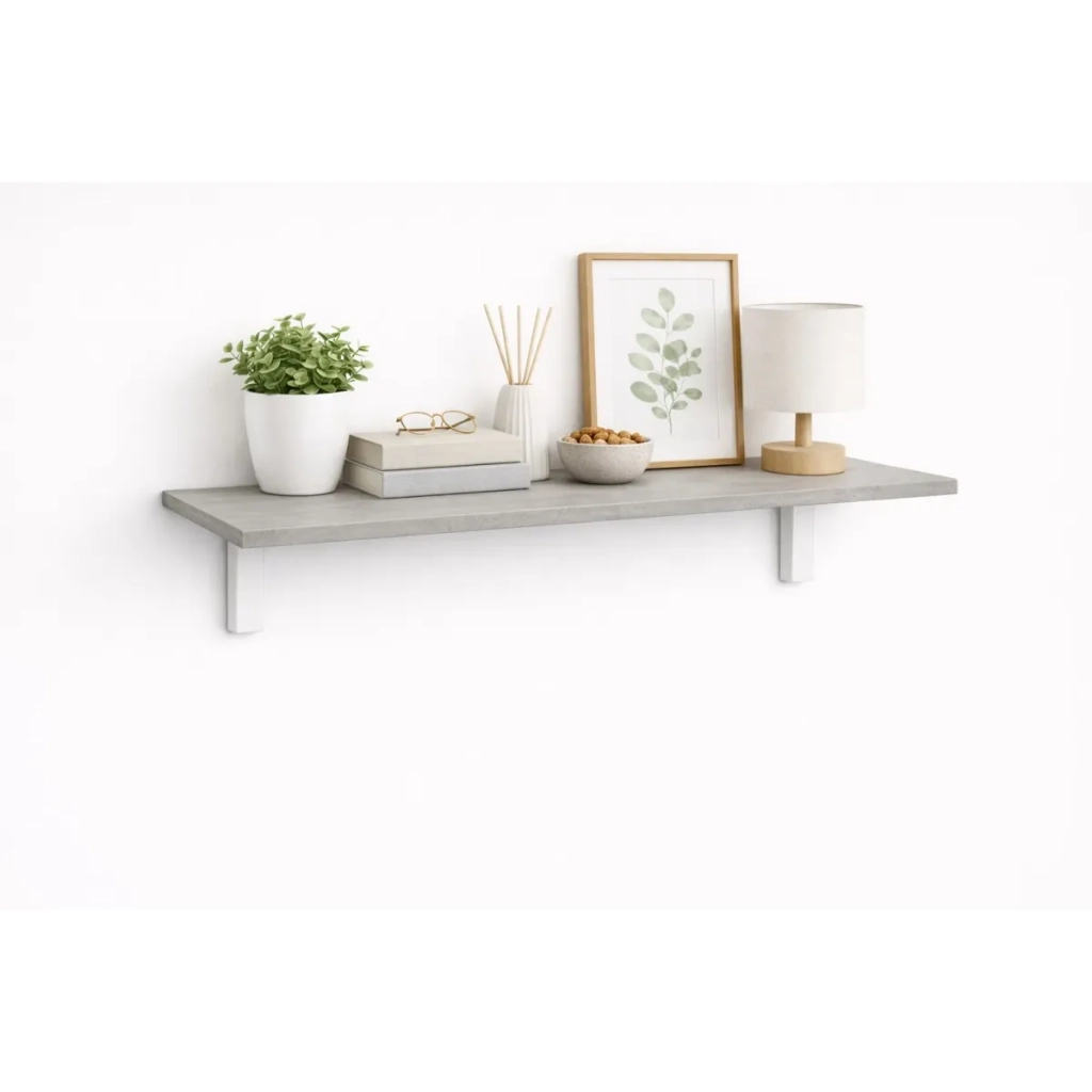 Mensola da Muro da appoggio in Legno nobilitato spessore 1,8 cm in colore Cemento 90x60 cm