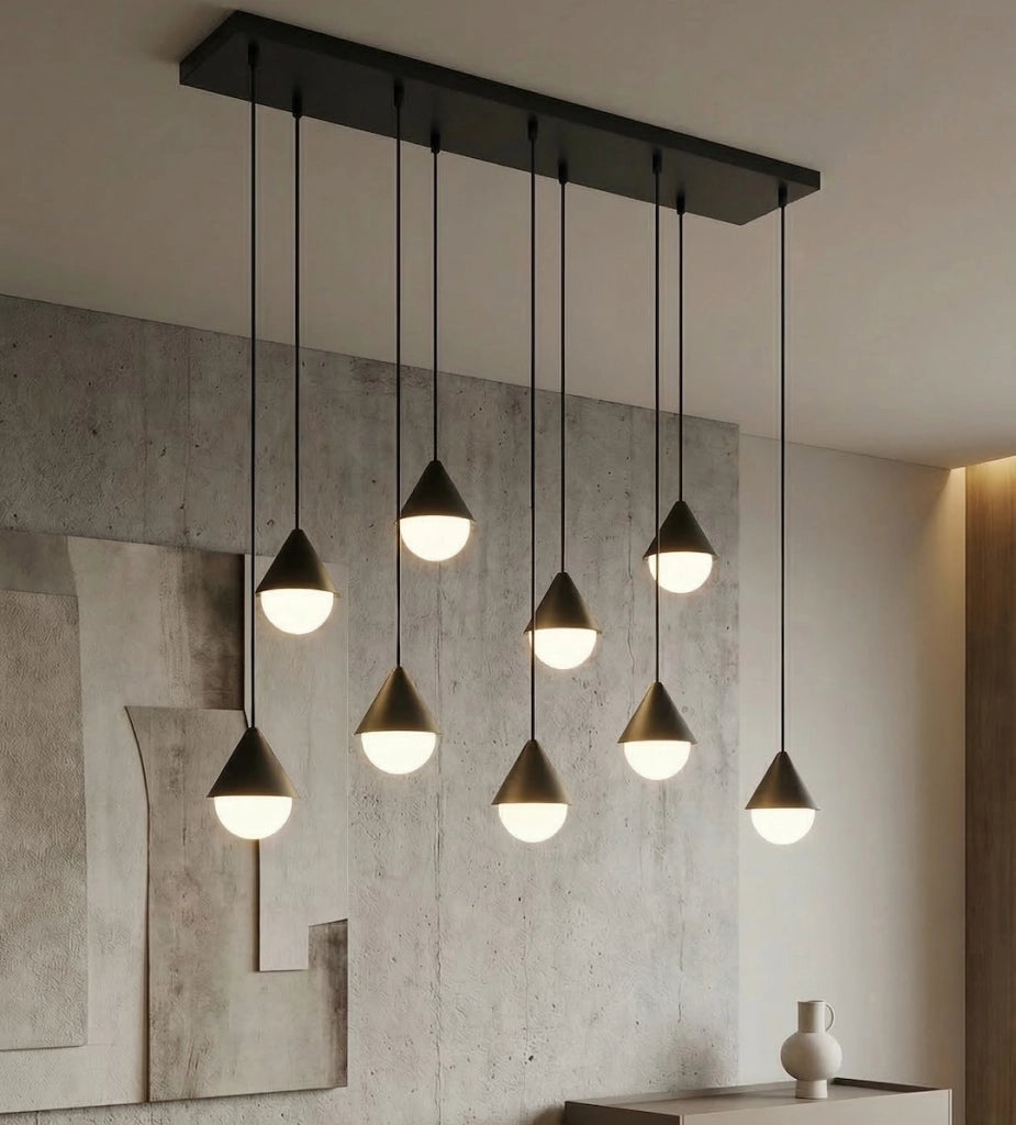 Lampada sospesa GIRO 9xG9 nero bianco Emibig