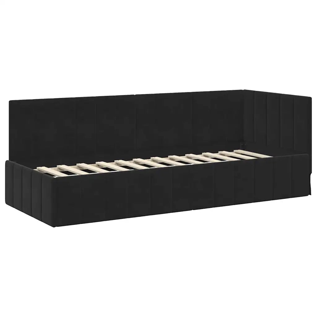 Struttura Letto Angolare con Materasso 2 pcs Nero Velluto 3393843