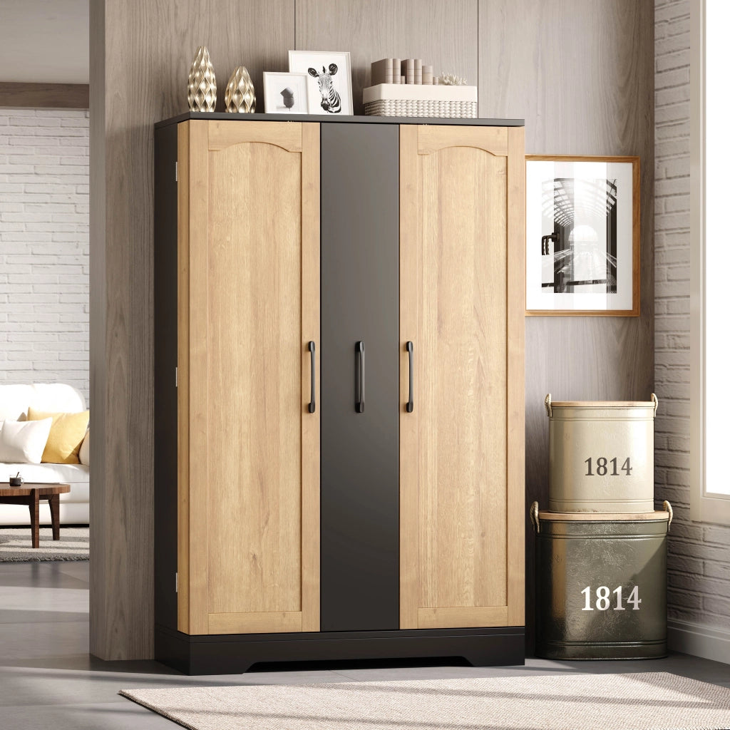 Credenza da cucina con doppia anta e ripiani regolabili, 120 × 78 × 35 cm, nero