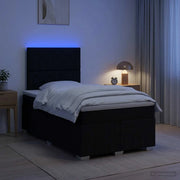 Letto Box Spring LED con Materasso Nero 120 x 190 cm Tessuto 3455565
