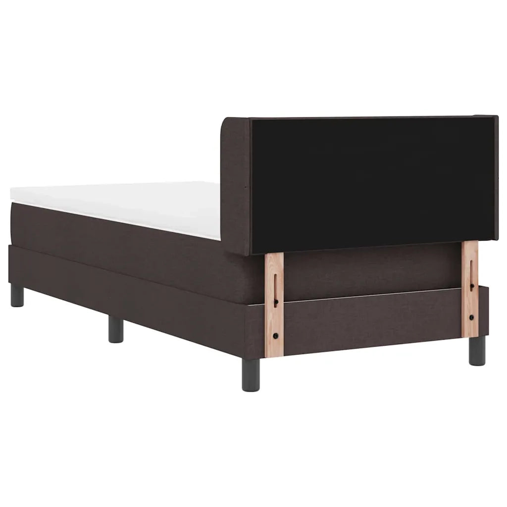 Letto a molle con testiera Marrone Scuro 200 x 90 cm Tessuto 3341149