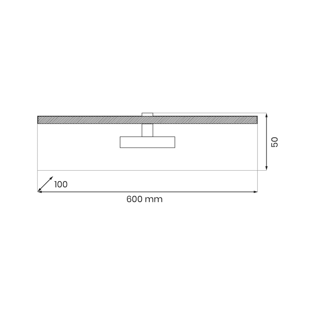 Applique specchio nera minimal 60cm LED 11W 3000K Prado