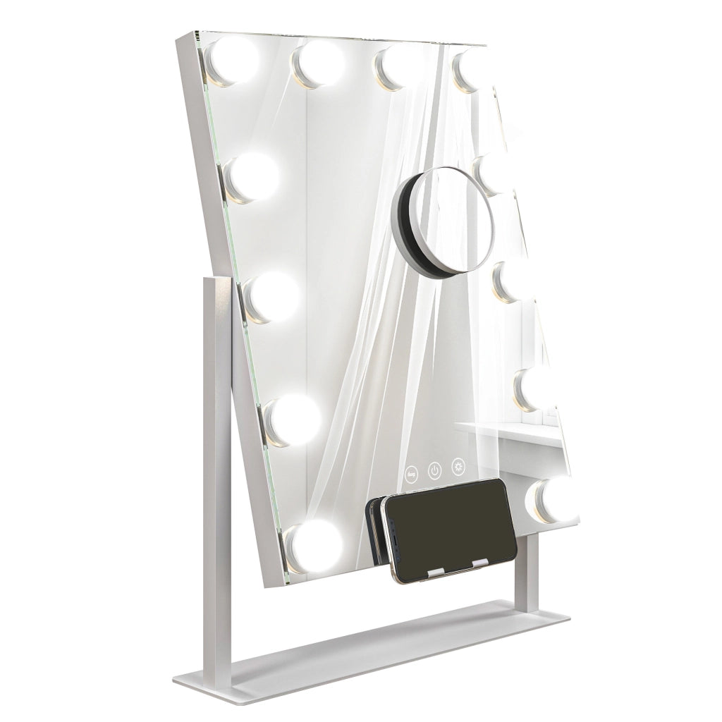 Specchio da bagno LED con 3 modalit¨¤ luce e regolazione dimmer ¨C Minimal ¨C Bianco 37x46 cm