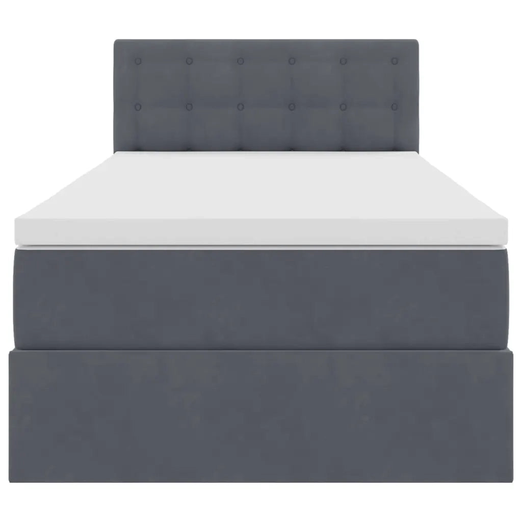 Letto con Contenitore Grigio scuro 90 x 200 cm Velluto