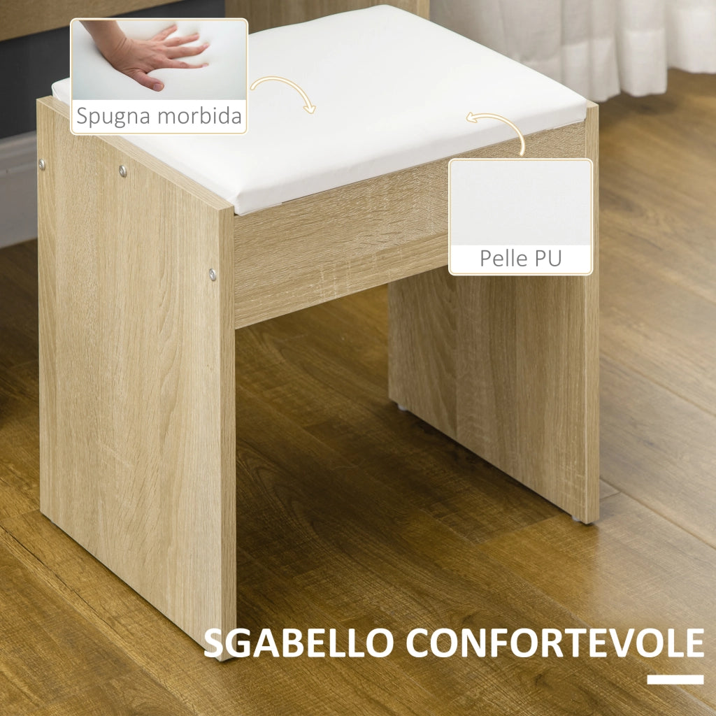 Cassettiera da Trucco con Specchio ¨C Minimal ¨C Legno 60x40x
