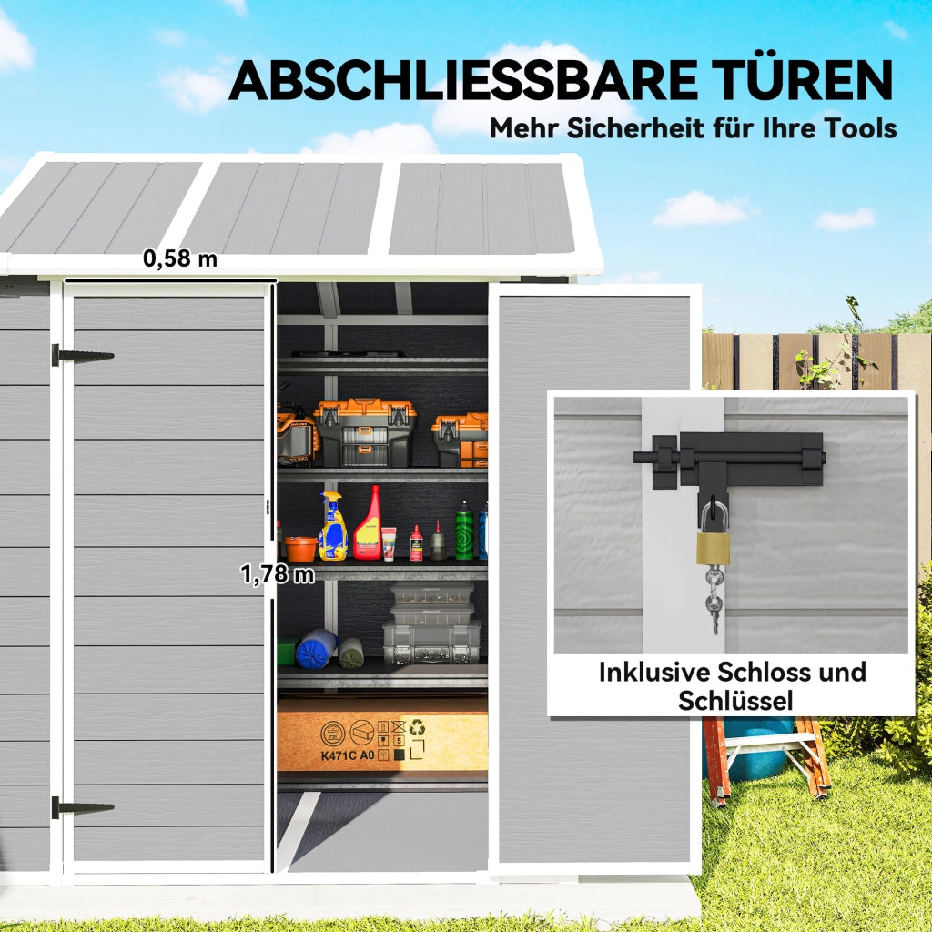Casetta da Giardino ¨C Minimal ¨C Plastica Grigio 123x89x120