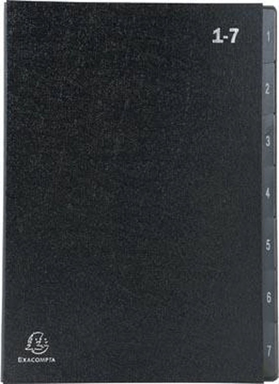 Ordinatore 8 celle con tasche 1-7, nero