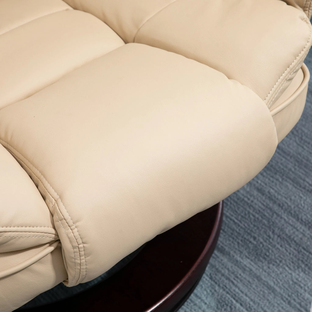 Poltrona Relax con Pouf ¨C Xylo ¨C Reclinabile Girevole 360¡ã Similpelle PU Grigio