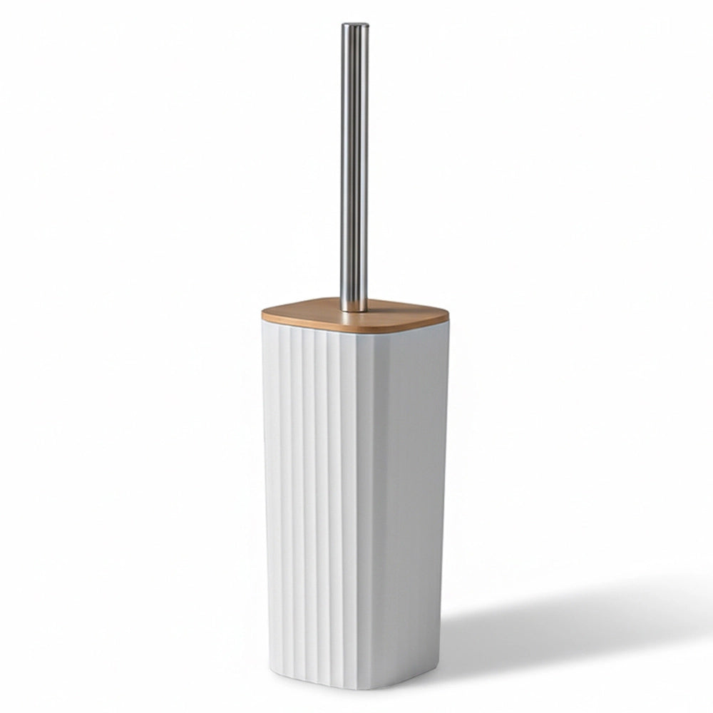 Set accessori bagno bianco in plastica e bambù 5 pezzi – Show