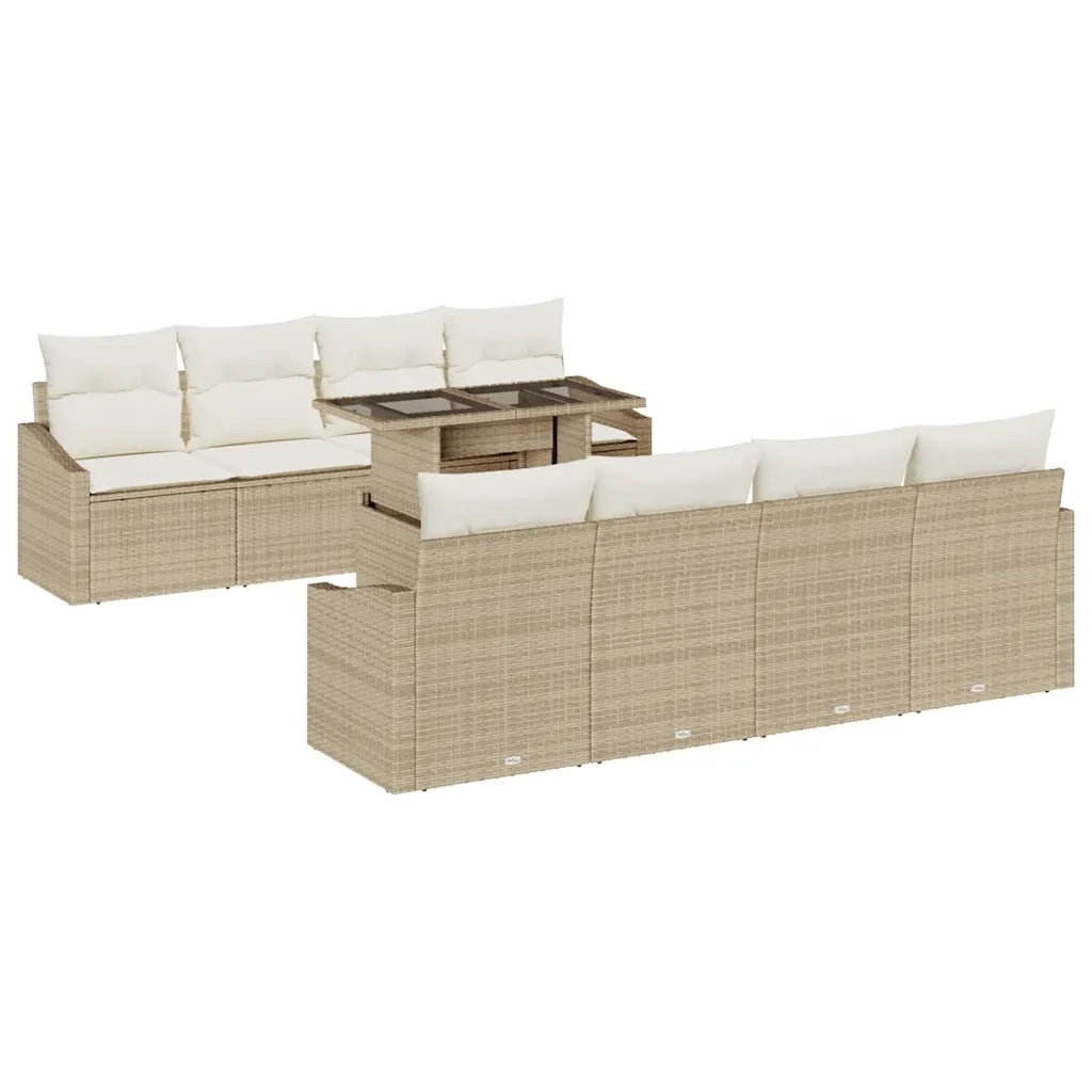 Set Divano da Giardino 7 pcs Beige e Crema polyrattan 3348967