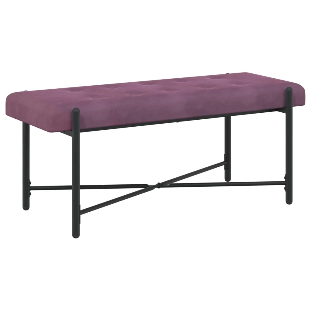 Panchina con bottoni e cuscini Viola 110 x 40 x 46 cm Velluto 42038398