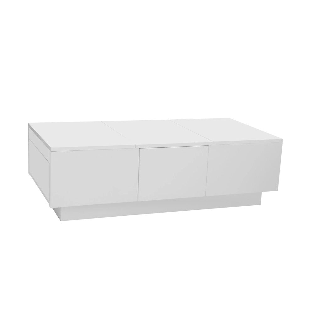 Tavolino da Caff¨¨ con Cassetti Push-Pull ¨C MINIMAL ¨C Bianco Lucido