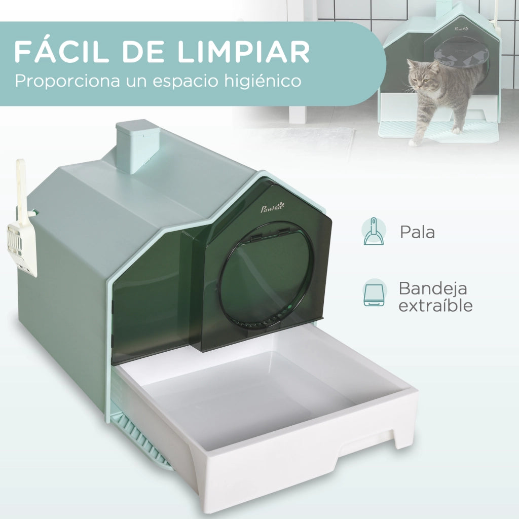 Casetta per Gatti con Vassoio Estraibile ¨C Minimal ¨C 47x45x42 cm Turchese