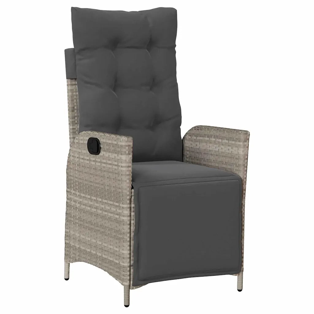 Set da Pranzo per Giardino 5 pcs Grigio chiaro polyrattan 3380570