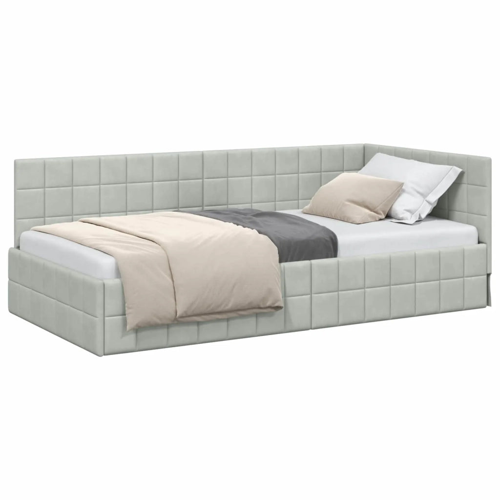 Cornice del letto ad angolo Grigio chiaro 100 cm x 200 cm 42016398