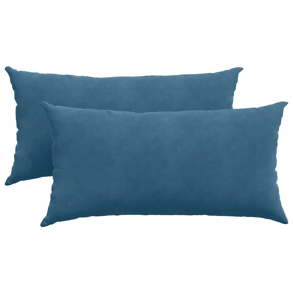 Cuscini da Divano 2 pz-Set di 2 Cuscini per Sofa Blu 80 x 40 cm Tessuto in Cords 549515