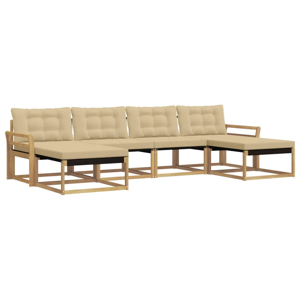 Set di divani da esterno 6 pz Bianco e Beige 3388951