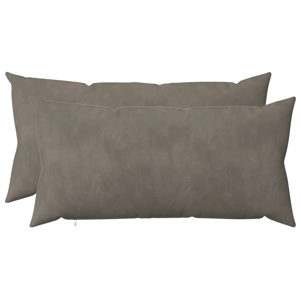 Cuscino con cuscino HEERLEN 2 pz Grigio Chiaro Velluto 925289