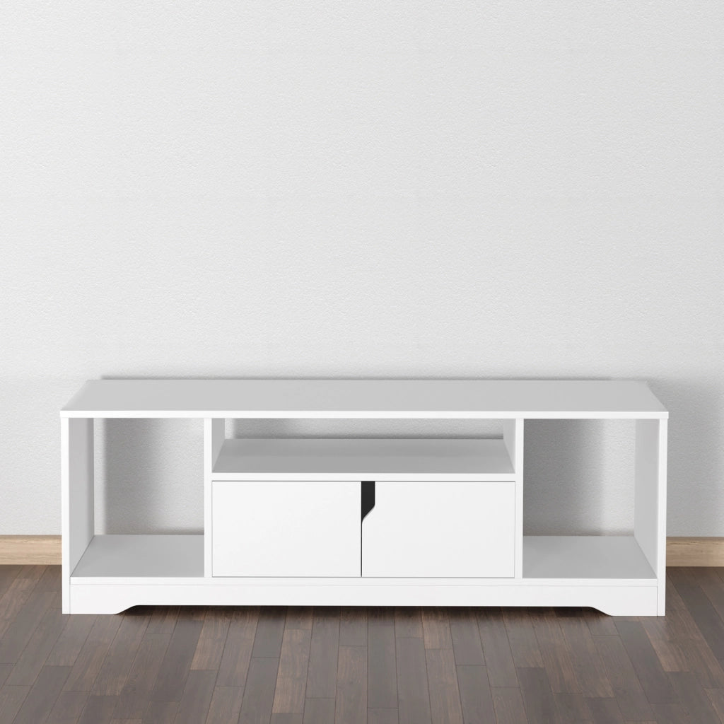 Mobile TV con ante e ripiani ¨C Minimal ¨C Bianco 120x30x41 cm