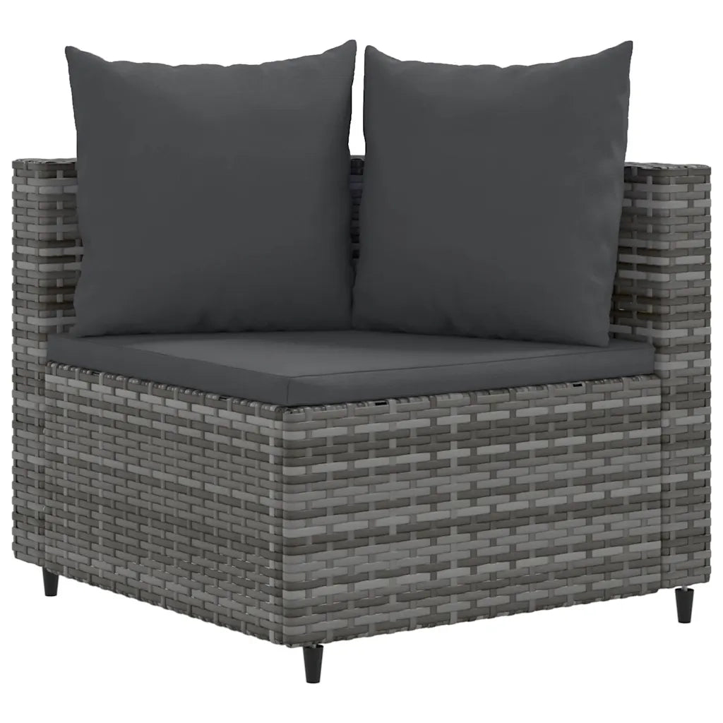Set Divano da Giardino 8 pz con Cuscini Grigio in Polyrattan 3308386