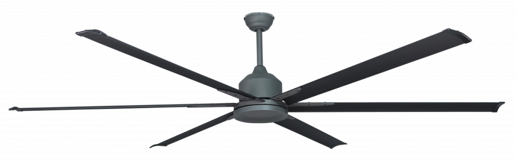 Vam Ventilatore da soffitto industriale a risparmio energetico BIG Wi-Fi Grafite 220 cm con 6 pale in alluminio con telecomando 5 velocità