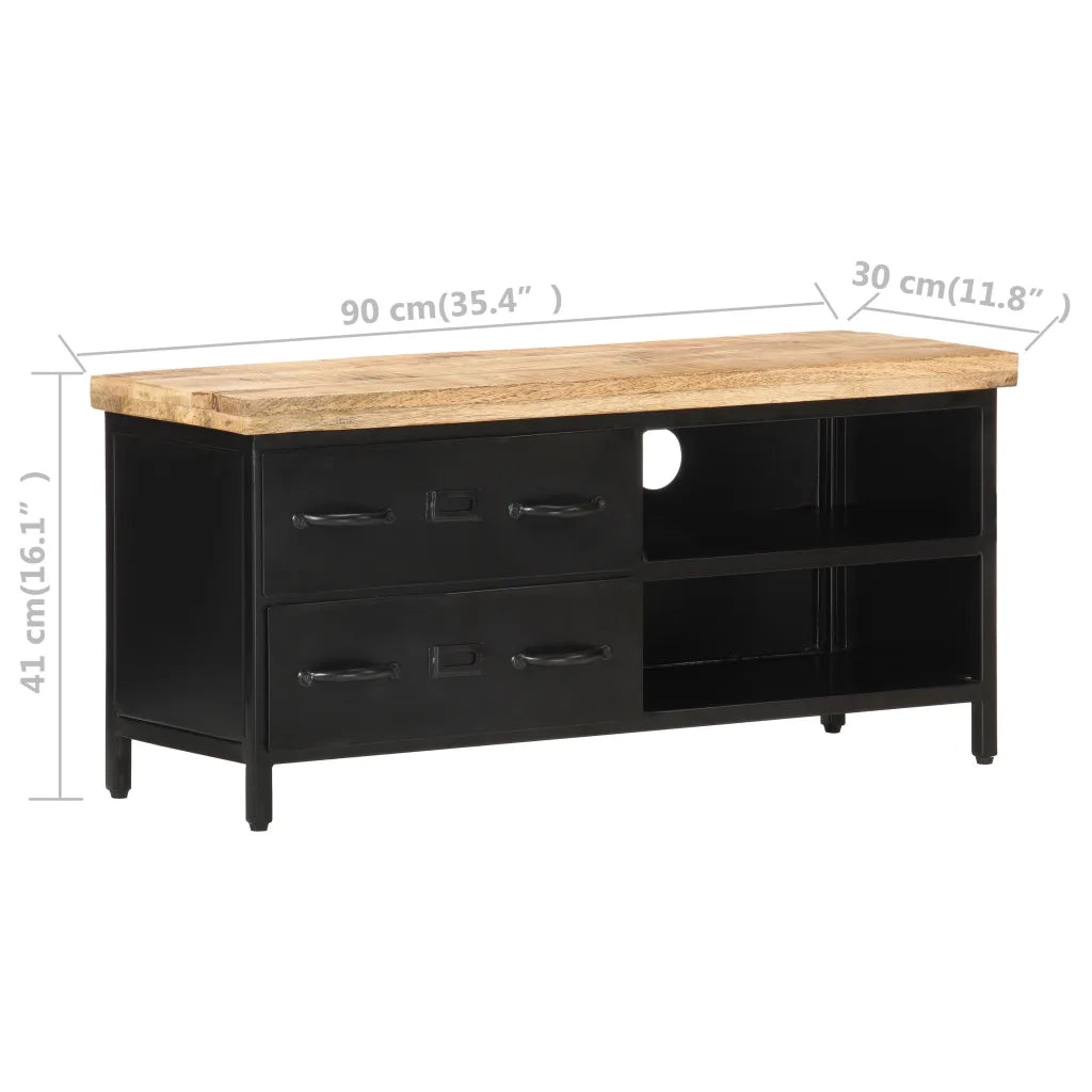 Mobile Porta TV 90x30x41 cm in Legno di Mango Grezzo 320662