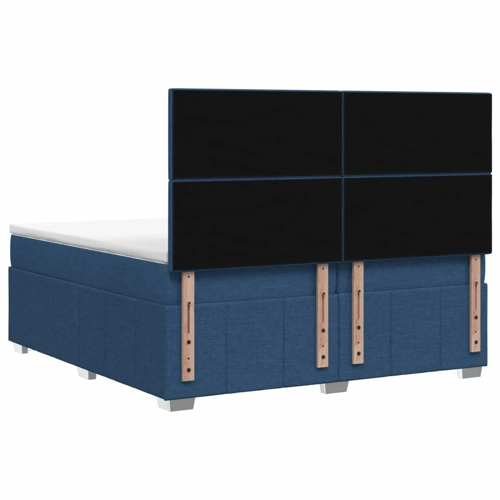 Letto box spring con materasso Blu 200 x 200 cm Tessuto 3454224